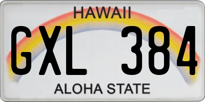 HI license plate GXL384