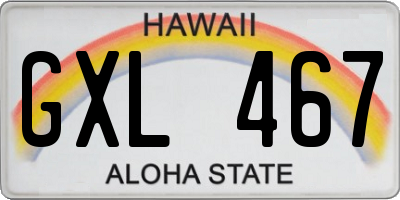 HI license plate GXL467