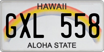 HI license plate GXL558