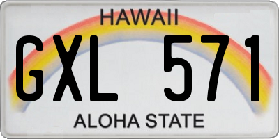 HI license plate GXL571