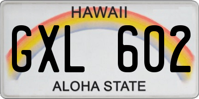 HI license plate GXL602