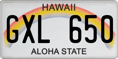 HI license plate GXL650