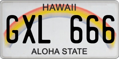 HI license plate GXL666