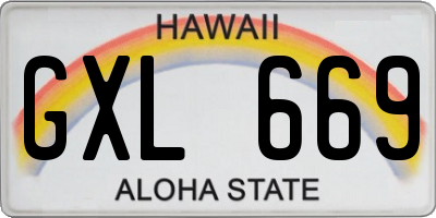 HI license plate GXL669