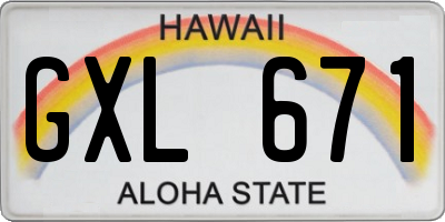 HI license plate GXL671