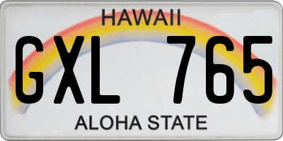 HI license plate GXL765