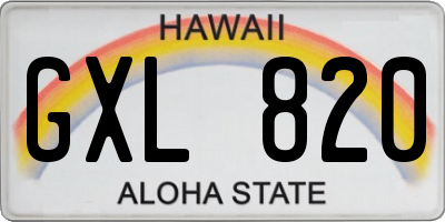 HI license plate GXL820