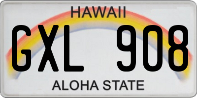 HI license plate GXL908