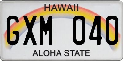 HI license plate GXM040