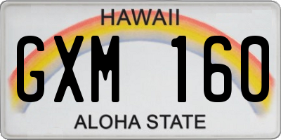 HI license plate GXM160