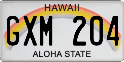 HI license plate GXM204