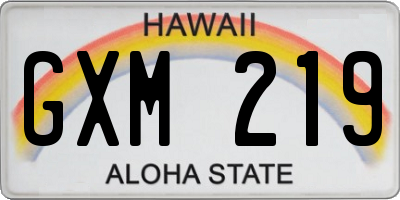 HI license plate GXM219
