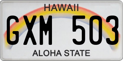 HI license plate GXM503