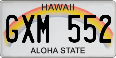 HI license plate GXM552