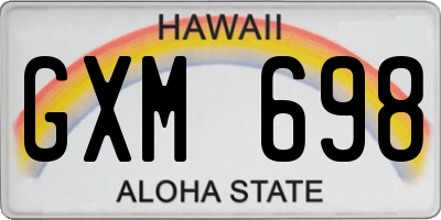 HI license plate GXM698