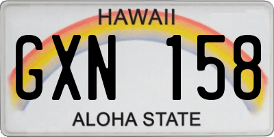 HI license plate GXN158