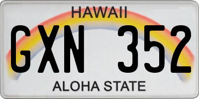 HI license plate GXN352