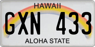 HI license plate GXN433