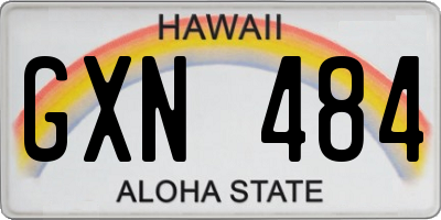 HI license plate GXN484