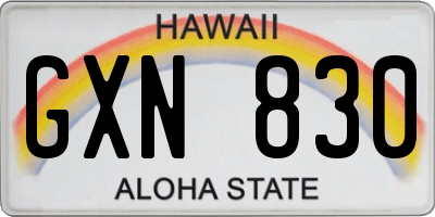 HI license plate GXN830