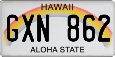 HI license plate GXN862