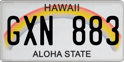 HI license plate GXN883