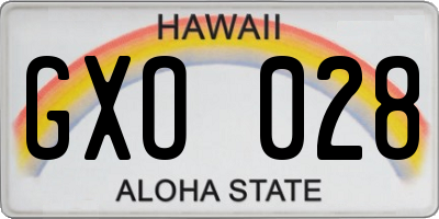 HI license plate GXO028
