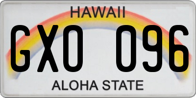 HI license plate GXO096