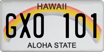 HI license plate GXO101
