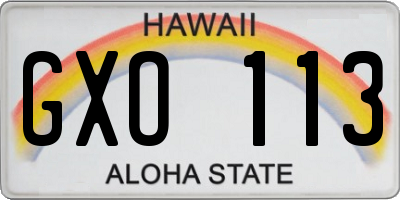 HI license plate GXO113