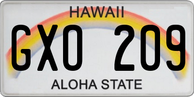 HI license plate GXO209