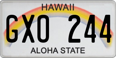 HI license plate GXO244