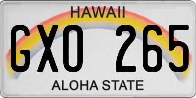 HI license plate GXO265