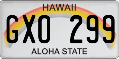 HI license plate GXO299