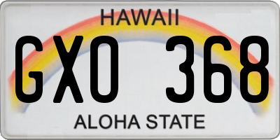 HI license plate GXO368