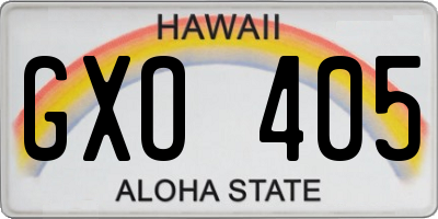 HI license plate GXO405