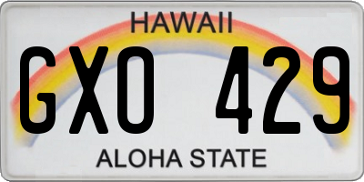 HI license plate GXO429