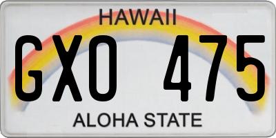 HI license plate GXO475