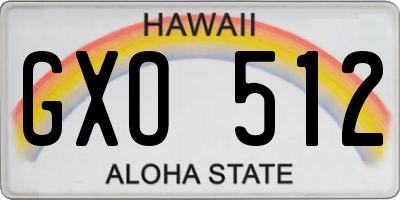 HI license plate GXO512