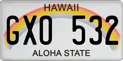 HI license plate GXO532