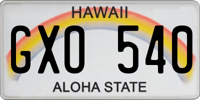 HI license plate GXO540