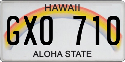HI license plate GXO710