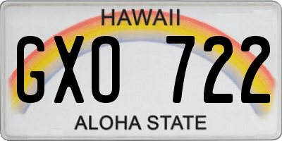 HI license plate GXO722