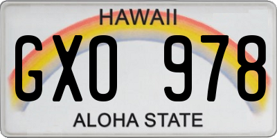 HI license plate GXO978