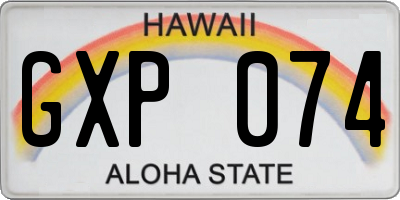 HI license plate GXP074