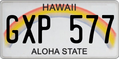 HI license plate GXP577