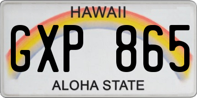 HI license plate GXP865