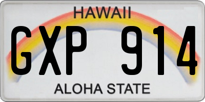 HI license plate GXP914