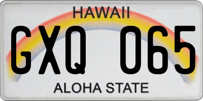HI license plate GXQ065