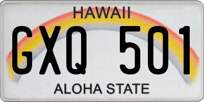 HI license plate GXQ501